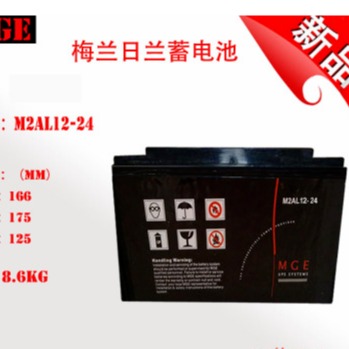 MGE梅兰日兰蓄电池M2AL12-24 梅兰日兰铅酸免维护电池12V24AH UPS电源专用 质保三年
