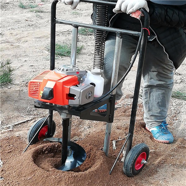 独轮种树挖坑机 支架款种植钻窝机  手推车打树坑机快速种植机械图片