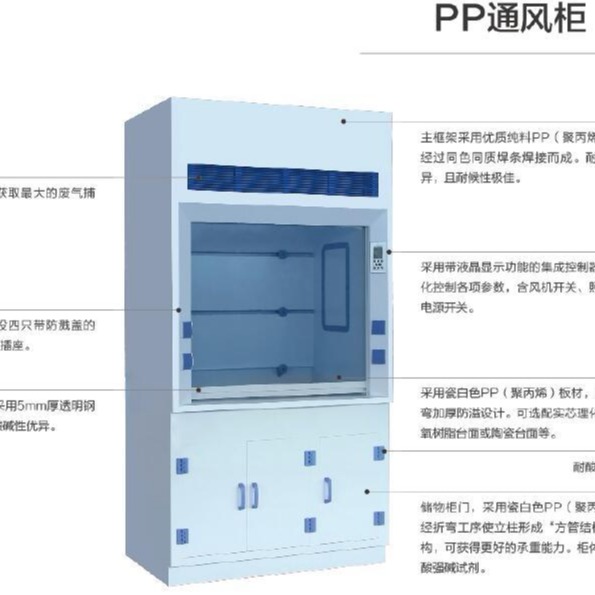 PP实验室通风柜PP聚丙烯实验室通风柜使用8mm厚度PP板 型号:VY003-PFH6-150库号：M32668图片