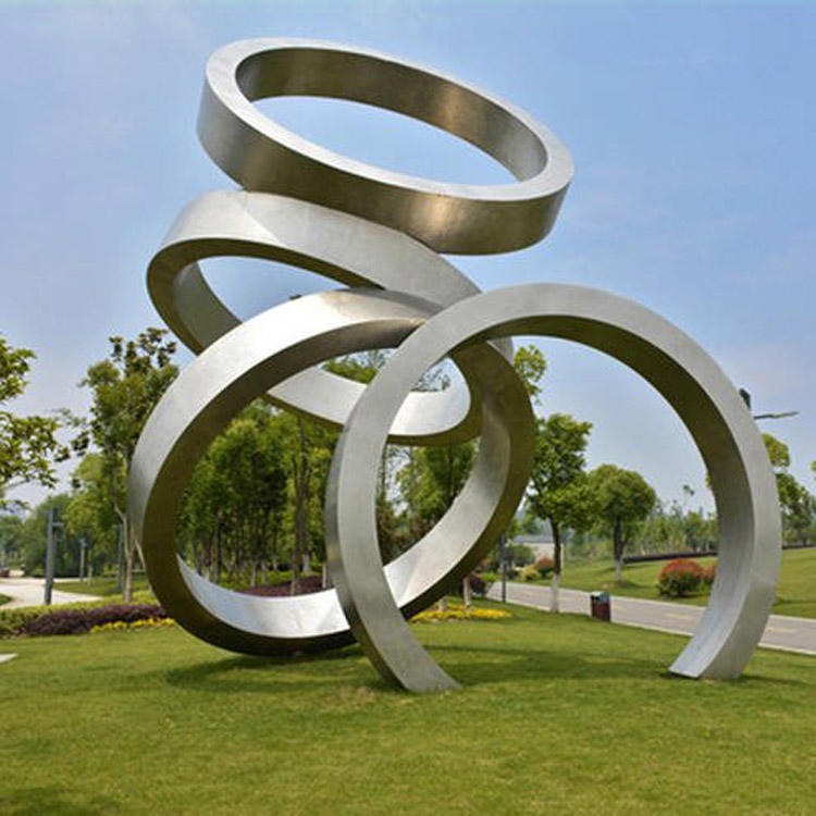 佰盛 公园不锈钢镜面雕塑厂家 户外大型白钢创意雕塑定做 现代抽象造型摆件