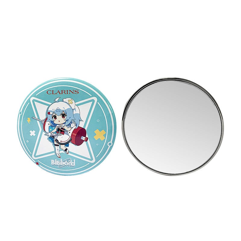 礼赠品马口铁单面镜子印logo 便携随身化妆镜厂家定制 口袋镜子卡通小圆镜