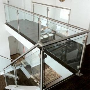 供应商场地铁写字楼家用不锈钢玻璃楼梯扶手 厂家承接工程