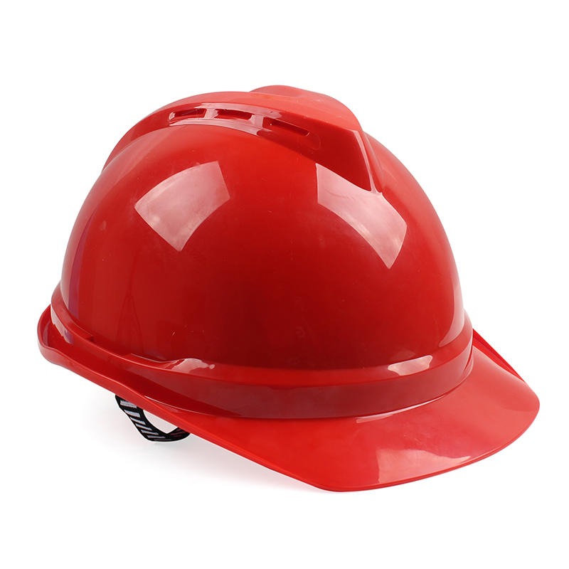 梅思安10155941红色PE豪华型无孔安全帽PE无透气孔帽壳一指键帽衬PVC吸汗带D型下颏带-红