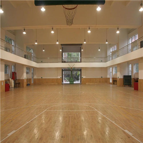 河北双鑫厂家体育运动木地板纯柞木网球体育场单龙骨双胶垫施工安装