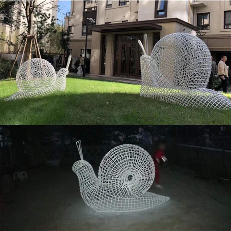 不锈钢丝编织镂空蜗牛雕塑 不锈钢网动物雕塑 唐韵园林图片