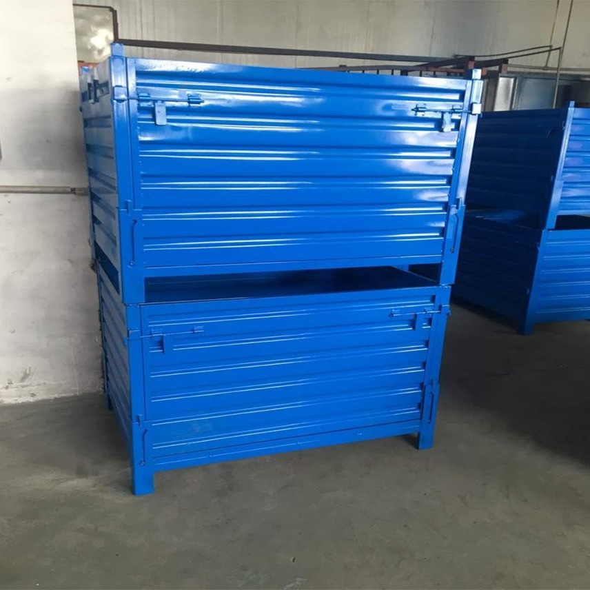 森沃仓储厂家订制钢制料箱 可堆式钢板料箱 温州钢制料箱