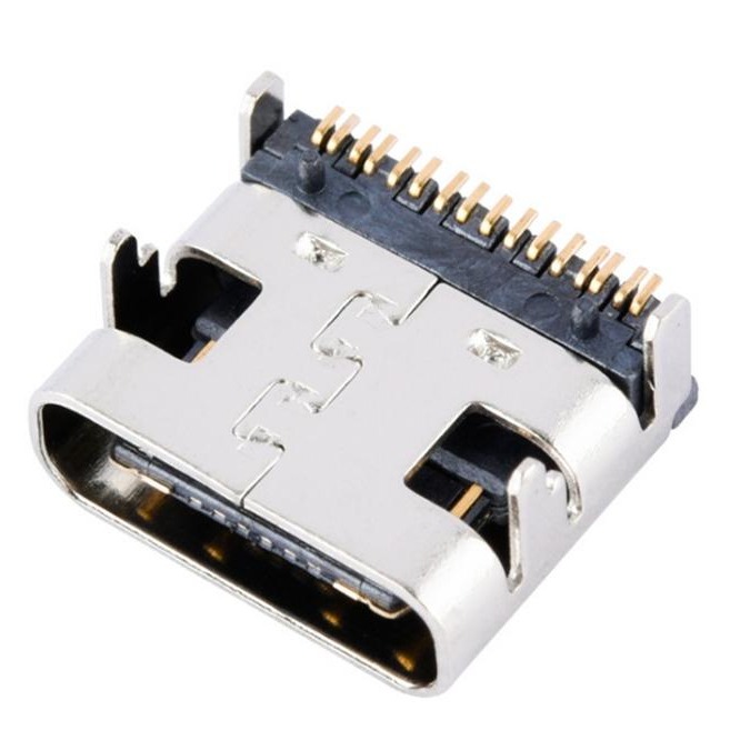 type C 16PIN USB 单排四脚贴片 三次膜顶 耐温 可做防水图片