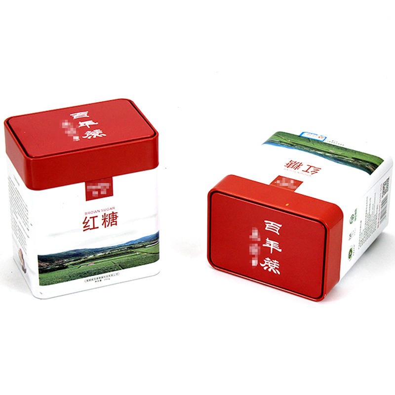 长方形铁皮收纳盒 250克装红糖包装铁盒定制 麦氏罐业 保健红糖姜茶金属盒 铁罐厂家