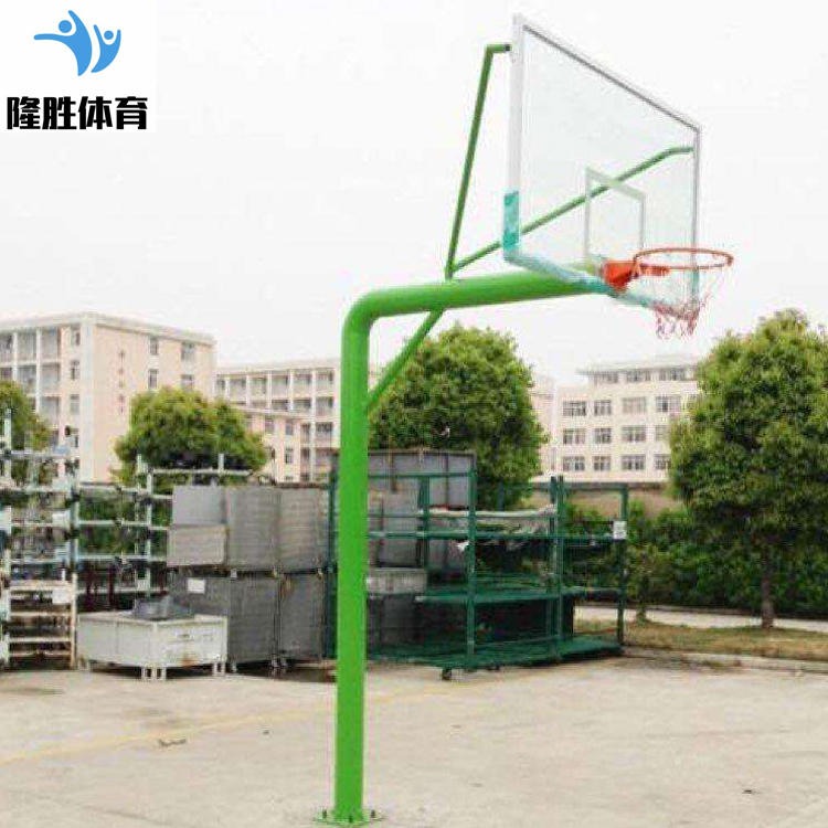 户外地理圆管篮球架  隆胜体育供应 室内液压篮球架 免费安装