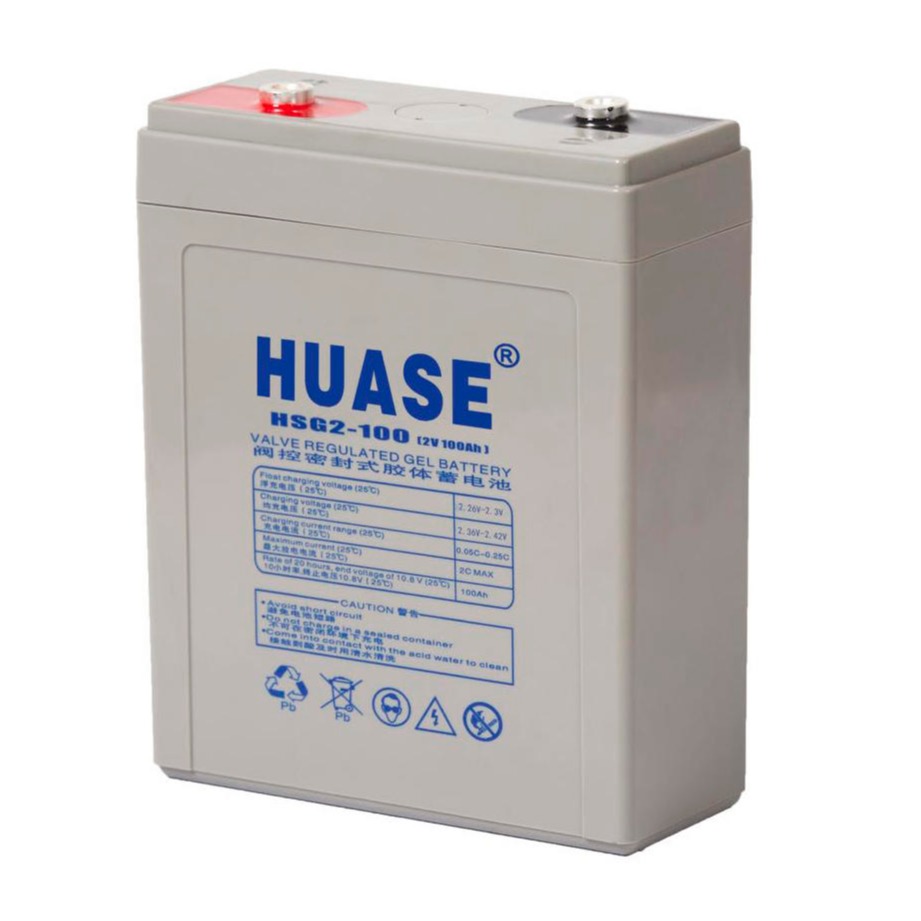 华申蓄电池2V100AH HSG2-100ah 风能电力用电瓶 胶体免维护 后备电池工厂报价