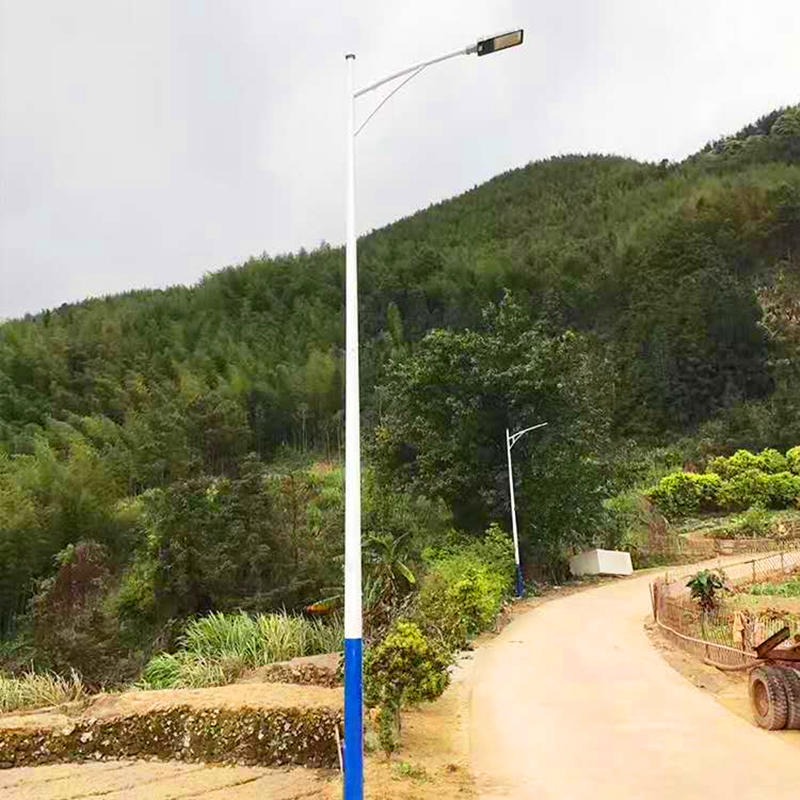 社区9米弯头路灯 云浮马路灯杆图片 镀锌管灯杆