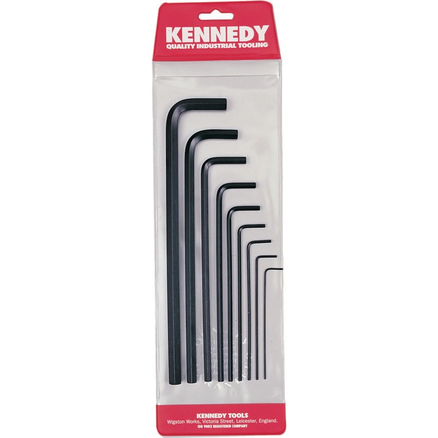 肯尼迪KENNEDY加长款L形内六角扳手套装公制9件套 克伦威尔工具