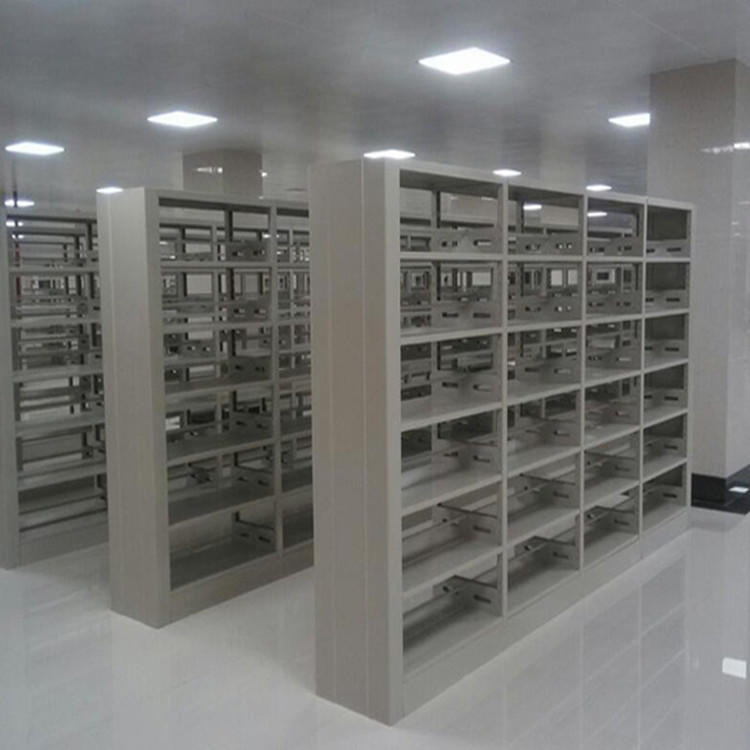 内蒙古档案室书架供应商 钢制图书资料架 单双面铁皮书架 落地固定资料架