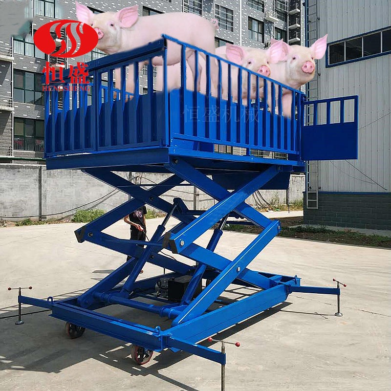 电瓶升降猪台通道 运猪升降机 上猪平台升降货台 固定卸猪台