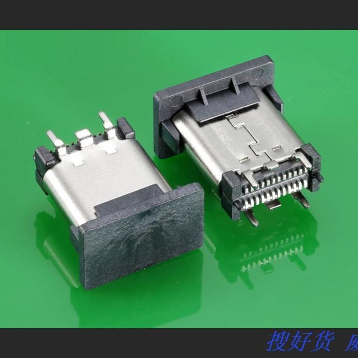 USB 3.1 C TYPE 母头直立式SMT L=10.50MM 180度直立式USB3.1插座图片