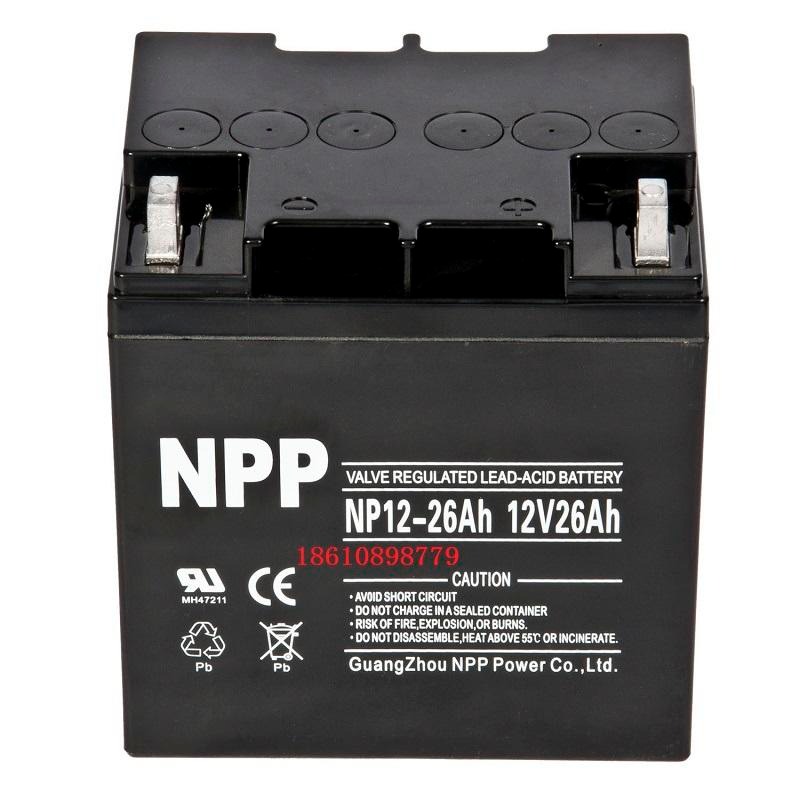 NPP耐普蓄电池NP12-26 12V26AH免维护铅酸蓄电池批发 UPS太阳能照明