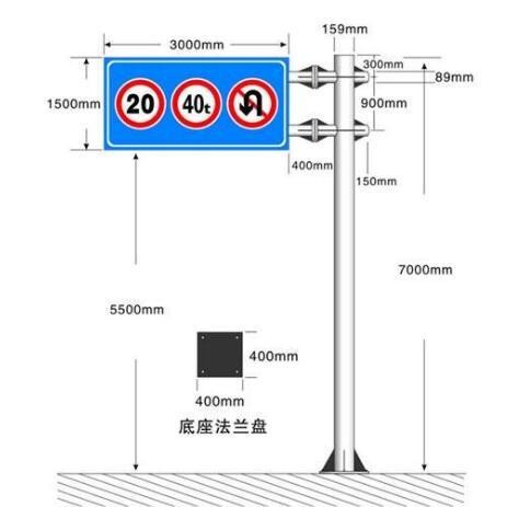 热镀锌交通标志牌立杆厂 反光道路指向牌立柱制作 公路指路标识牌