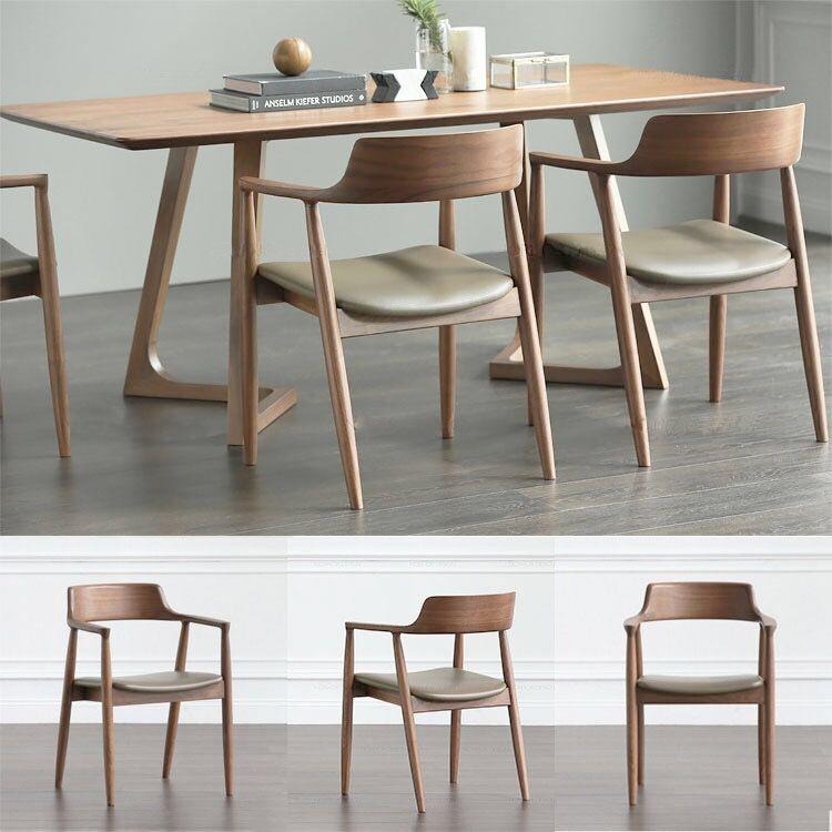 北欧餐桌椅组合 家用白橡木樱桃木风格家具小户型日式原木实木桌子 迪佳