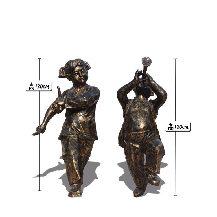 吹喇叭雕塑,户外雕像,景观铜雕,拉二胡塑像,大提琴雕塑,跳舞雕像,音乐铜雕 佰盛图片