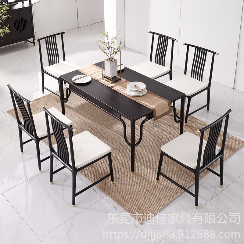 东莞新中式实木餐桌 可伸缩折叠变形圆桌可定制
