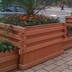塑木木塑花箱、 城市广场花箱 爱诺德   可定制安装