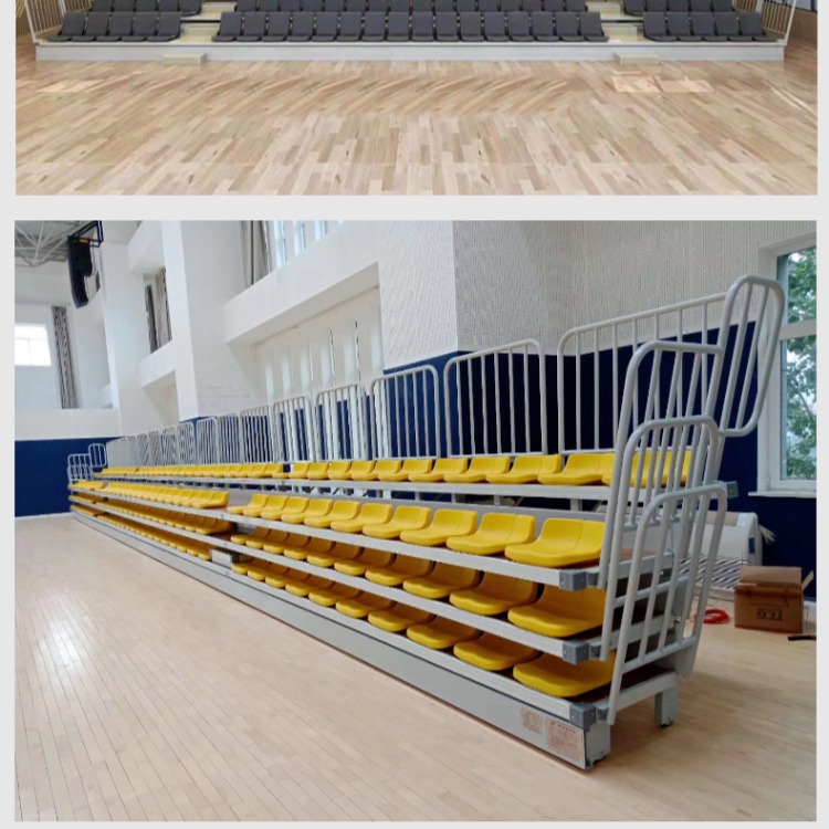 厂家生产篮球馆伸缩活动座椅 看台座椅 龙泰体育 负责安装