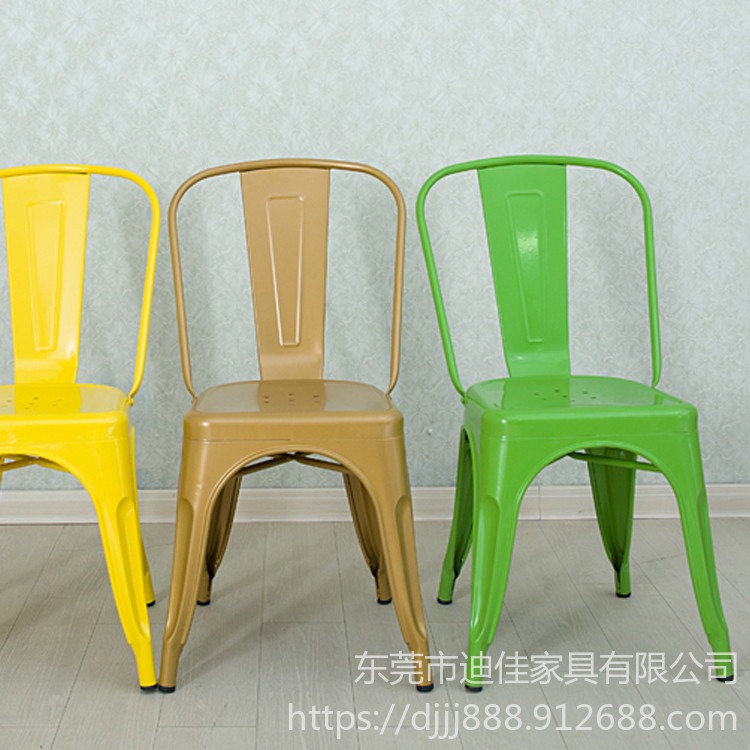 上海市加盟连锁  美式餐椅工业风做旧扶手椅休闲铁艺奶茶咖啡店木椅简约靠背餐厅椅图片