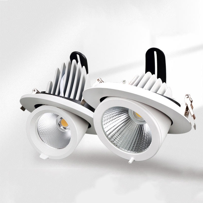 超麦象鼻灯 led射灯 嵌入式天花灯 店铺商用可调角度孔灯 LED家用客厅cob筒灯