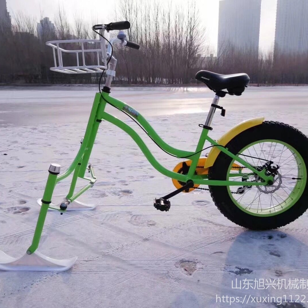 旭兴QMJ-D雪地自行车 成人雪地自行车 冰车双人冰上自行车 冬季冰场专用自行车 冰上双人自行车