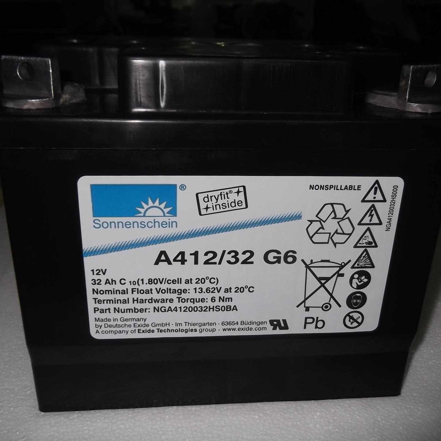 德国阳光蓄电池A412/32G6 德国阳光蓄电池厂家 12V32AH胶体蓄电池免运费