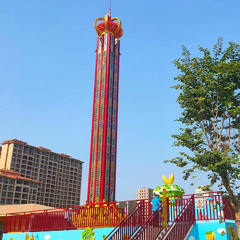 大型户外公园游乐设备35米旋转跳楼机 气动旋转塔
