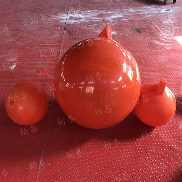 柏泰厂家 海上用警戒线浮球规格 60公分橙色塑料实心浮球批发