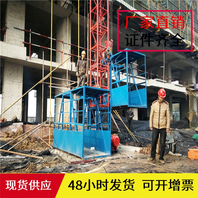 郑州宝基厂家直销建筑升降机 SS100/100物料提升机 单柱双笼施工升降机