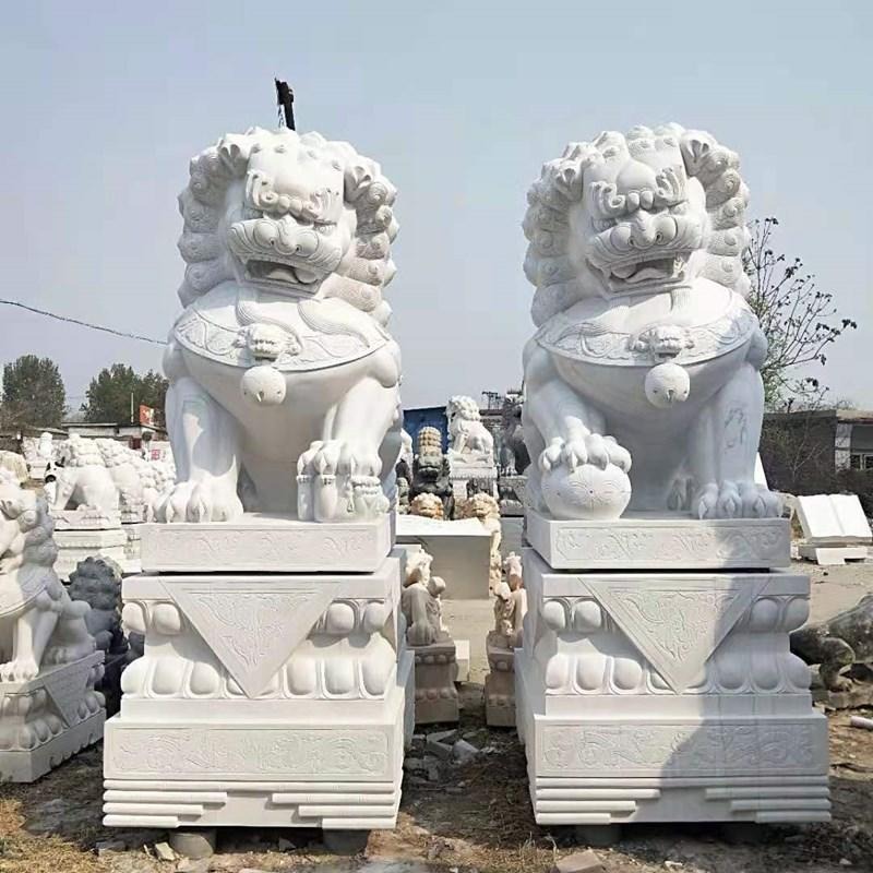 大型企业门口石狮子 曲阳石雕石狮子 现代北京狮子 园林石雕动物