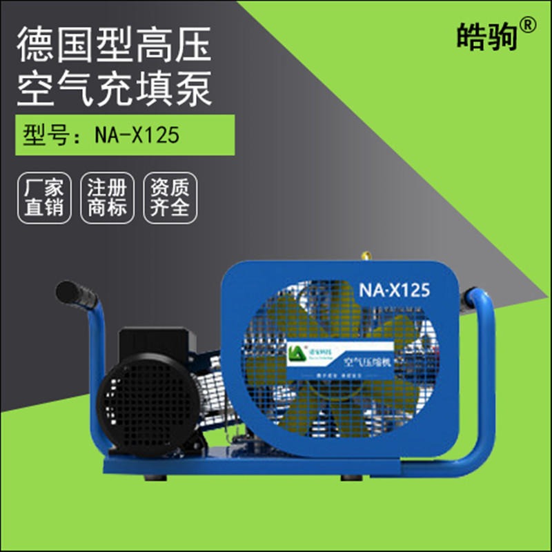 上海皓驹NA·X125德国型三级压缩空气充填泵 充气空呼充气泵 性价比高安全可靠便携充气125L