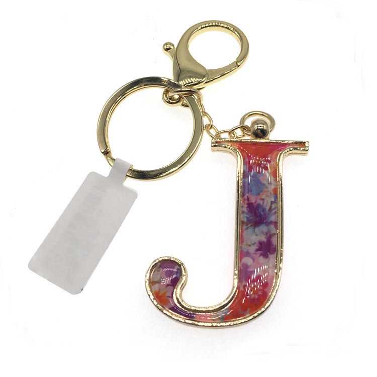 创意金属字母钥匙扣厂家可贴牌定制 金属滴胶钥匙扣 促销礼品钥匙挂件