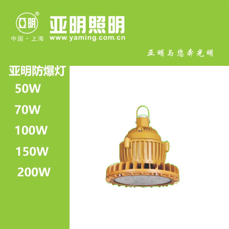 上海亚明照明LED防爆工矿灯50W/70W/100W/150W/200W加油站化工厂电厂灯具