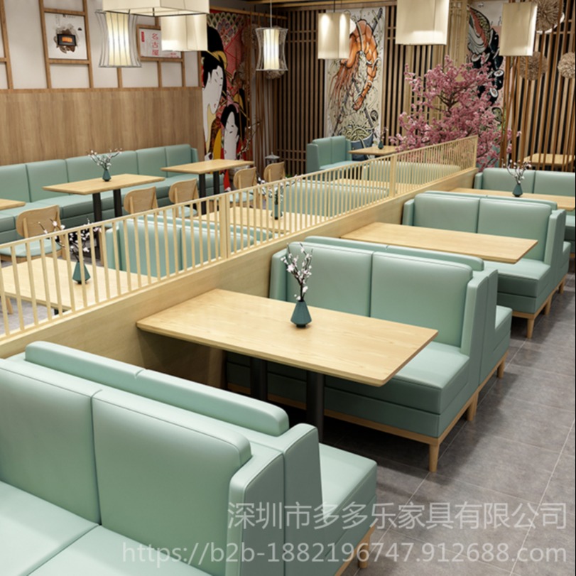 多多乐餐厅软包卡座沙发 咖啡厅餐厅桌椅餐饮家具实木卡座沙发尺寸可以定制 餐厅沙发款式与尺寸颜色都可以定做图片
