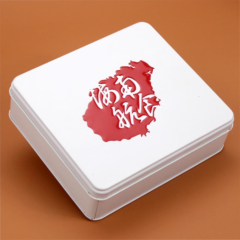 广东月饼铁盒厂 方形月饼铁盒 白色马口铁罐订制 麦氏罐业 精美月饼铁罐包装
