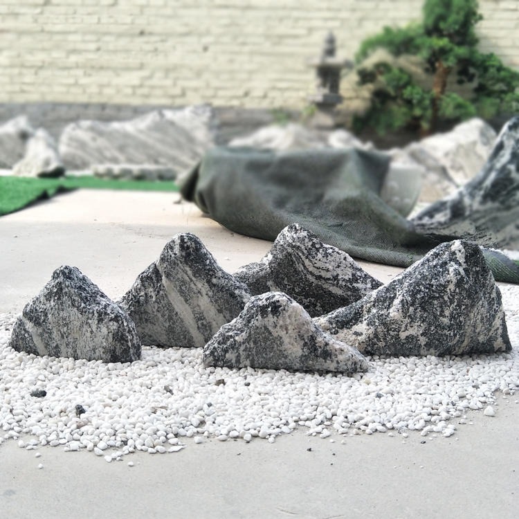 雪浪石切片组合 泰山 天然自然风景石景观石园林  曲阳英翰雕塑供应图片