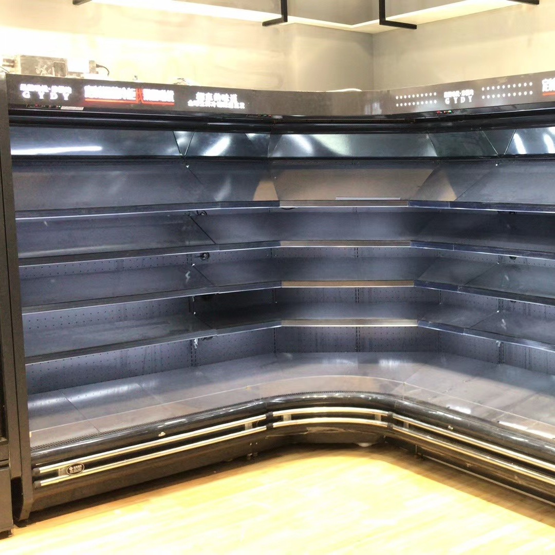 未来雪-WLX-HGG-17定做自助火锅展示柜  菜品自选柜  带喷雾立式三层高端新颖款式   不锈钢风幕柜 菜品保鲜柜