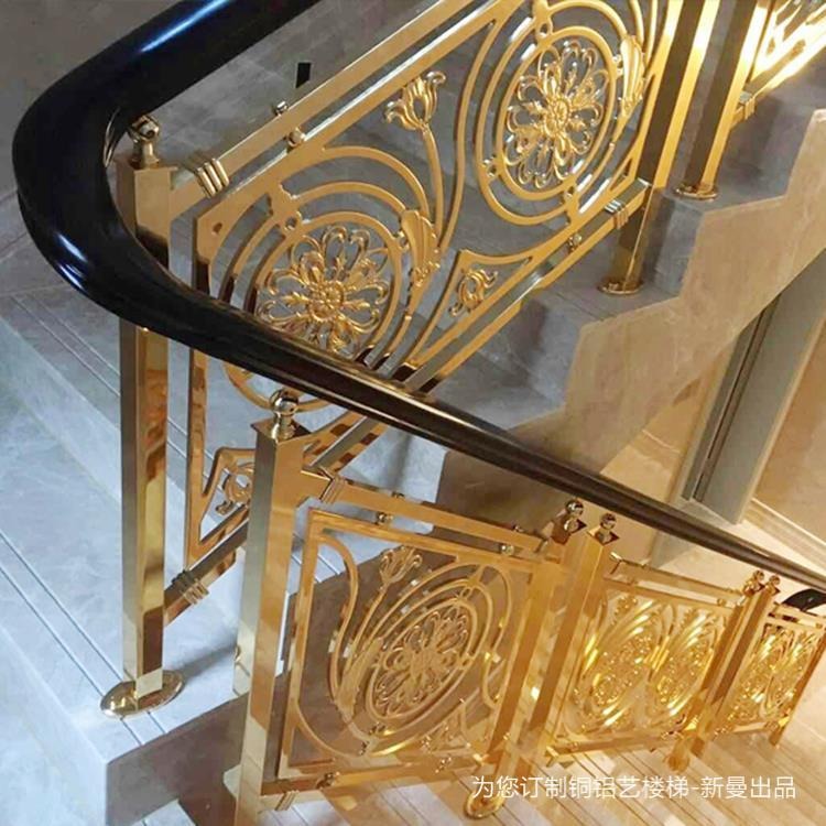 林州房屋这些铜拉丝楼梯扶手设计很实用