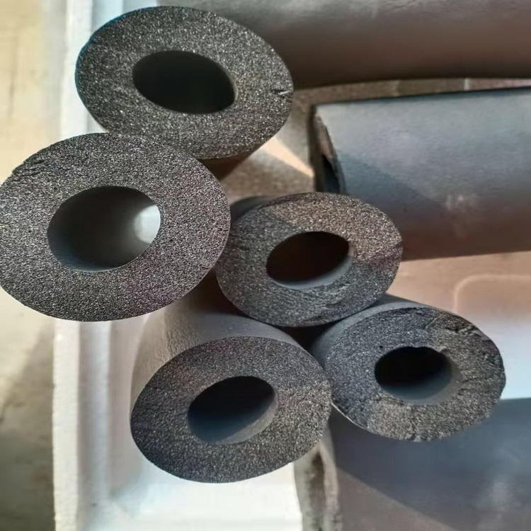 华美橡塑保温管15mm厚黑色橡塑管 贴铝箔橡塑海绵管