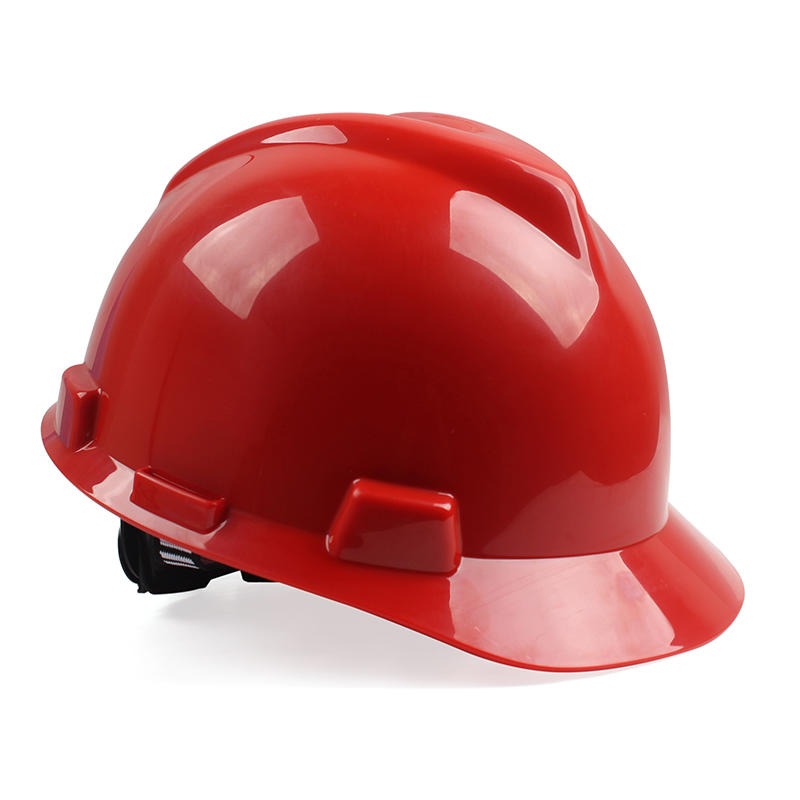 梅思安10146497红ABS标准型安全帽ABS帽壳一指键帽衬针织吸汗带C型下颏带-红