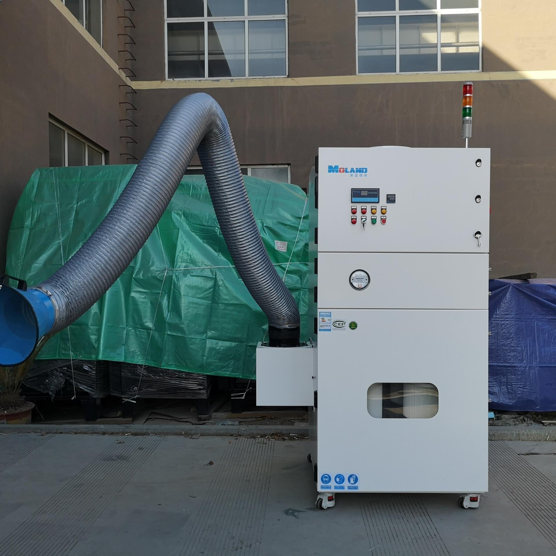 工业移动吸尘器 车间粉尘处理装置 美蓝工业烟尘净化系统