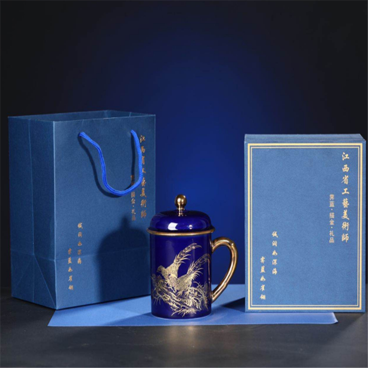 厂家出售单凤朝阳茶杯 耐高温陶瓷办公杯 亮丽陶瓷