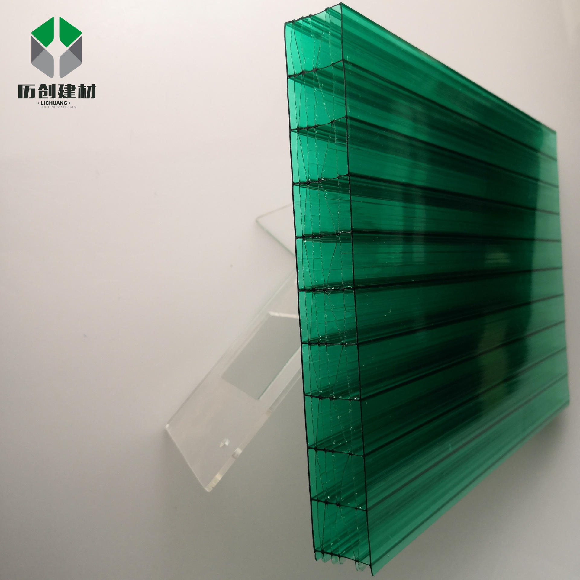 大棚透明阳光板 PC四层米字格板10mm工程中空板聚碳酸酯采光阳光板历创定制