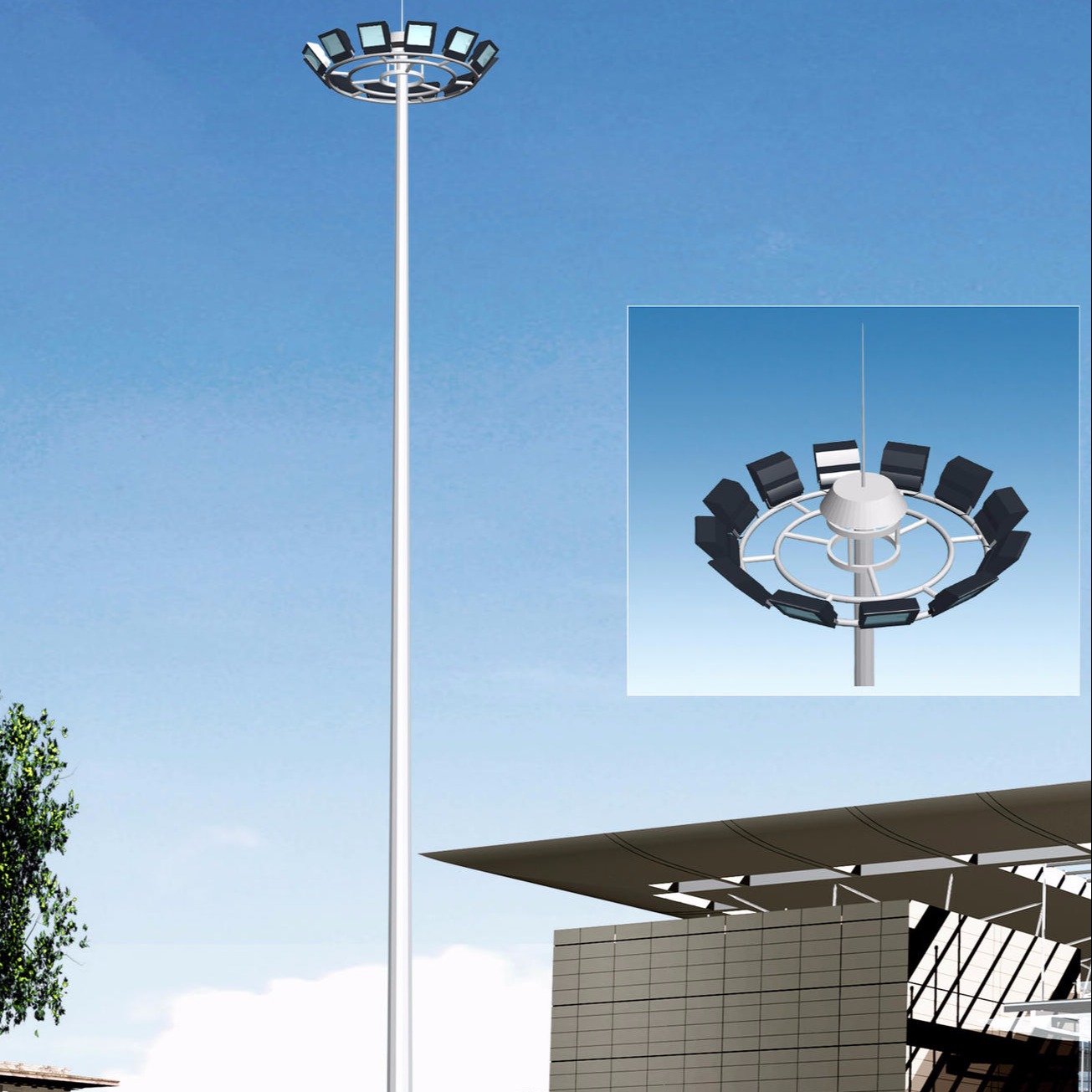 太阳能高杆路灯生产厂家  定制高杆灯  球场灯
