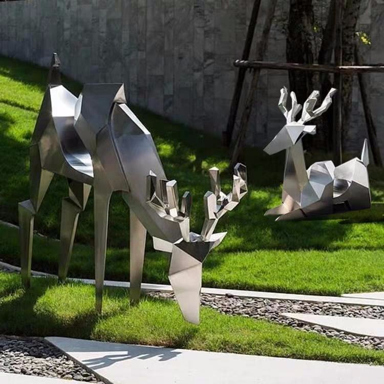几何切面不锈钢鹿雕塑   不锈钢 雕塑