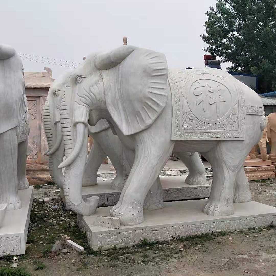 公司门口大象雕塑 招财小象雕塑 富祥 招财石雕大象厂家定制 青石石雕大象